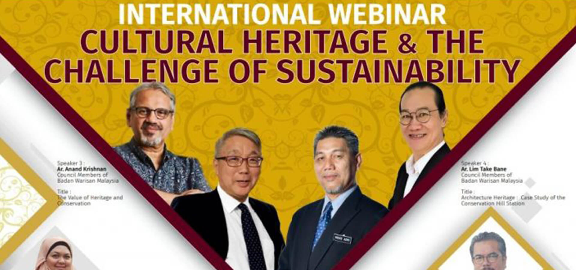 International Webinar: Cultural Heritage & The Challenge Of Sustainability