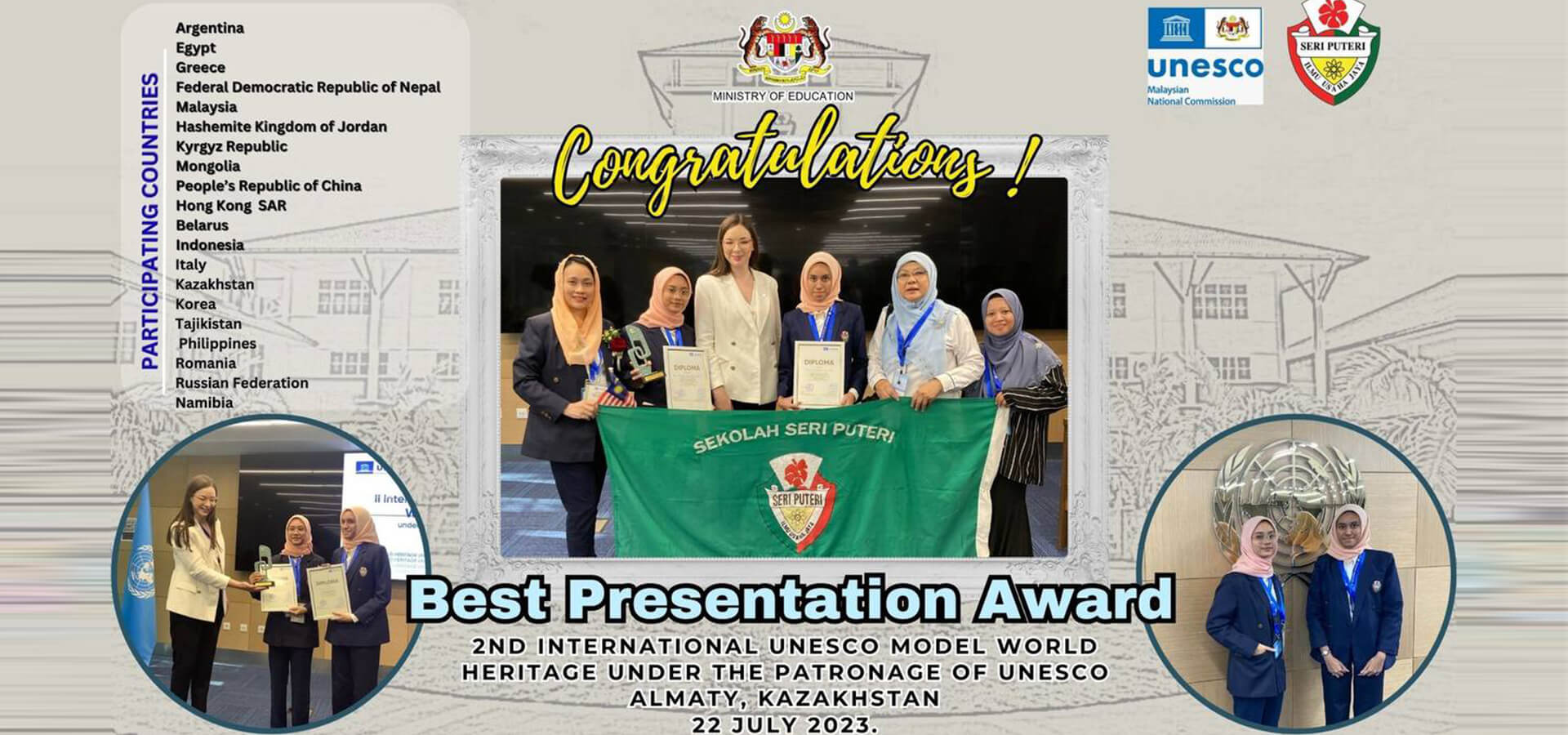 Second International UNESCO Model World Heritage under the Patronage of UNESCO di Almaty, Kazakhstan