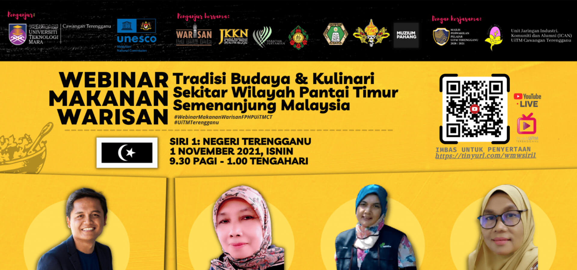 Webinar Makanan Warisan:tradisi Budaya & Kulinari Wilayah Pantai Timur Semenanjung Malaysia